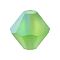 Preciosa® Crystal Beads, Czech Crystal, Bicone(451 69 302 Rondelle), 50520 20019 Peridot AB Matt, 4mm, Hole: 0.8mm