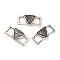 Tibetan Style Alloy Connector Charms, Rectangle with Triquetra, Antique Silver, 12x24x2mm, Hole: 5.5x6mm, about 588pcs/1000g