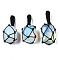 Opalite Pendants, with Woven TaiWan Nylon Thread, Nuggets, 40~60x20~27x12~24mm, Hole: 10~16mm