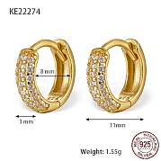 Серьги-кольца 925 стерлингового серебра с микропаве циркония DV9304-5