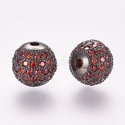 Латунные микро проложить кубического циркония бусы ZIRC-G092-23B-03