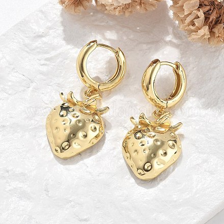 Латунные серьги-кольца без свинца и кадмия EJEW-R016-08G-02-1