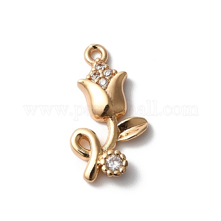 Латунные микропаве прозрачные подвески с фианитом KK-C062-084G-1