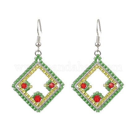 Серьга с подвеской из стекла EJEW-MZ00186-1