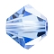 Preciosa® Crystal Beads, Czech Crystal, Bicone(451 69 302 Rondelle), 30020 Light Sapphire, 4mm, Hole: 0.8mm