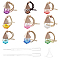 Empty Fragrance Oil Aromatic Perfume Oil Glass Pendant Decorations, with Wooden Lid, Polyester Rope, Plastic Pipettes and Funnel Hopper, Polygon, Mixed Color