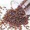 TOHO Round Seed Beads, Japanese Seed Beads, (177F) Transparent AB Frost Smoky Topaz, 15/0, 1.5mm, Hole: 0.7mm, about 15000pcs/50g