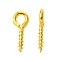 Iron Screw Eye Pin Peg Bails, For Half Drilled Beads, Golden, about 10mm long, 4mm wide, 1mm thick, hole: 2mm