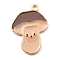 Thanksgiving Day Alloy Enamel Pendants, Light Gold, Mushroom, 23.5x16x1.5mm, Hole: 1.6mm