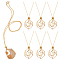6Pcs Crystal Cage Holder Necklace, Adjustable Brass Macrame Pouch Empty Stone Holder for Pendant Necklaces Making, Golden, 10.43~11.02 inch(26.5~28cm)
