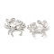 Rack Plating Alloy Pendants, Cadmium Free & Lead Free, Crab Charms, Platinum, 20.5x18.5x2.5mm, Hole: 1.5mm