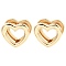 Brass Hoop Earrings, Hollow Heart, Light Gold, 20.5x22x12.5mm