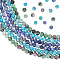 3 Strands 3 Style Mixed Gemstone Beads Strands, Natural Sodalite & Ruby in Zoisite, Synthetic Turquoise, Faceted Round, 3mm, Hole: 0.6mm, about 139pcs/strand, 14.96 inch(38cm), 1 strand/style