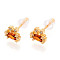 Crab Brass Micro Pave Cubic Zirconia Stud Earrings, Long-Lasting Plated, Nickel Free, Real 18K Gold Plated, 6.5x7.8mm, Pin: 0.8mm