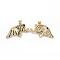 Brass Micro Pave Clear Cubic Zirconia Pendants, Cadmium Free & Lead Free, Fish, Green, 28~30x19x4mm, Hole: 3.5x5mm