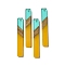 Opaque Resin & Walnut Wood Big Pendants, Rectangle Charms, Yellow, 51.5x7.5x3.5mm, Hole: 2mm
