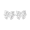 CCB Plastic Cabochons, Bowknot, Platinum, 24.5x30x5mm