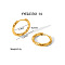 Stainless Steel Hammered Hoop Earrings, Golden, 18.7x14x2.5mm