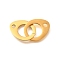 304 Stainless Steel Linking Rings, Teardrop, Golden, 37.5mm, Hole: 2.8mm