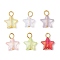 Transparent Acrylic Pendants, with 304 Stainless Steel Loops, Star, Mixed Color, 15x12x4mm, Hole: 3mm