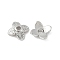 Brass Bead Caps, 4-Petal Flower, Platinum, 6x6x2mm, Hole: 1.4mm