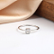925 Sterling Silver Finger Rings, with Cubic Zirconia, Square, Real Platinum Plated, 4.5mm, Inner Diameter: 17mm