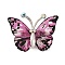 Butterfly Transparent Resin Brooch, Alloy Rhinestone Insect Brooch, Platinum, Camellia, 36x47mm