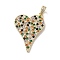 Brass Micro Pave Cubic Zirconia Pendants, Cadmium Free & Nickel Free & Lead Free, Heart, Real 18K Gold Plated, 28x19.5x2mm, Hole: 5mm