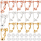 1 Box 24Pcs Screw Back Earring Converter Silver Earrings Clip Back Brass Painless Real 18k Gold Plated Earring Clip with Pad Non Pierced Earring Findings for Jewelry Making Supplies DIY Craft