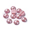 Opaque Glass Cabochons, Stripe Pattern, Half Round, Salmon, 8x3.5mm