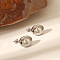 Fashion Oval 304 Stainless Steel Stud Earrings for Women, Stainless Steel Color, 16.4x11.6mm