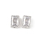 Rectangle Brass Glass Beads, Long-Lasting Plated, Cadmium Free & Lead Free, Rack Plating, Platinum, 7.5x5.5x4mm, Hole: 1mm
