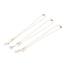 teardrop, Natural Amethyst Pendants Necklaces, with Brass Linking Rings & Cable Chains, 304 Stainless Steel Lobster Claw Clasps, 17.52~17.72 inch(44.5~45cm), 2mm