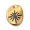 Ion Plating(IP) 304 Stainless Steel with Rhinestone Pendants, Manual Polishing, Star, Real 18K Gold Plated, 16.5x13.5x3mm, Hole: 1.2mm