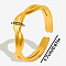 304 Stainless Steel Fashion Geometric Cuff Open Ring for Women, Golden, 5mm
