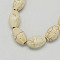 Gemstone Beads, Synthetical Turquoise, Oval, White, 14x8mm, Hole: 1.5mm