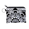 Mandala Flower Pattern Polyester Clutch Bags, Change Purse with Zipper & Key Ring, for Women, Rectangle, White, 12x9.5cm