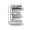 Brass Pendants, Cadmium Free & Nickel Free & Lead Free, Letter Charms, Platinum, Letter E, 8x6x3mm, Hole: 1.5mm
