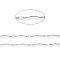 Tarnish Resistant Handmade 304 Stainless Steel Scalloped Bar Link Chains, Soldered, with Card Paper, Stainless Steel Color, Bar Link: 16x2x3mm, about 16.4 Feet(5m)/card