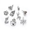 Christmas Theme Tibetan Style Alloy Charms, Mixed Shapes, Antique Silver, 90pcs/set