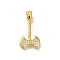 Rack Plating Brass Micro Pave Cubic Zirconia Pendants, Long-Lasting Plated, Lead Free & Cadmium Free, Tool Charms, Real 18K Gold Plated, Double-Sided Axe, 20.5x12.5x2.5mm, Hole: 4x3.5mm.