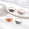 Natural Gemstone Beads with Solid Round Brass Beads and Eco-Friendly Copper Wire Rings, 8mm, US Size 9(18.9mm)