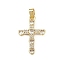 Brass Micro Pave Cubic Zirconia Pendants, Cross, Rack Plating, Long-Lasting Plated, Lead Free & Cadmium Free, Real 18K Gold Plated, 27.5x18.5x2.5mm, Hole: 4x2.5mm