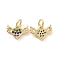Brass Micro Pave Cubic Zirconia Pendants, Cadmium Free & Nickel Free & Lead Free, with Jump Ring, Real 18K Gold Plated, Heart with Wing Charms, Colorful, 8x11x2mm, Jump Ring: 5x0.8mm, Inner Diameter: 3.2mm