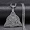 Non-Tarnish 304 Stainless Steel Pendant Necklaces, Viking Witch Knot, Stainless Steel Color, 19.53 inch(49.6cm)