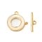 Brass Toggle Clasps, Cadmium Free & Nickel Free & Lead Free, with Shell, Ring, Real 18K Gold Plated, Ring: 18x18x2mm, Hole: 1.8mm, Bar: 18x5x2mm, Hole: 1.8mm