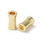 Brass Beads, Cadmium Free & Nickel Free & Lead Free, Bamboo Stick, Real 18K Gold Plated, 6x3mm, Hole: 1.6mm