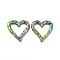 Ion Plating(IP) 304 Stainless Steel Linking Ring, Hammered, Heart, Rainbow Color, 19x18.5x2mm, Inner Diameter: 12.5x14mm