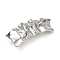 Alloy with Iron Clip Hair Barrettes, Hair Accessories for Women Girls, Platinum, Rectangle, 30x75.5x18mm