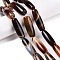 Natural Agate Dyed Beads Strands, Rice, Coconut Brown, 39.5~41x11~15mm, Hole: 3mm, about 10pcs/strand, 15.35~16''(39~40cm)